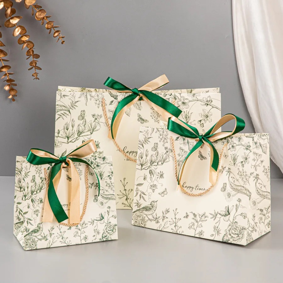 Luxury Skincare Packaging - 10 шт. подарочных бумажных пакетов с
